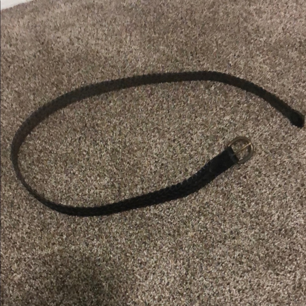 Black Woven Belt with Gold Buckle